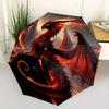 1pc Fiery Dragon's Lair Durable Cartoon Folding Umbrella, Portable Compact Umbrella for Men and Women R017