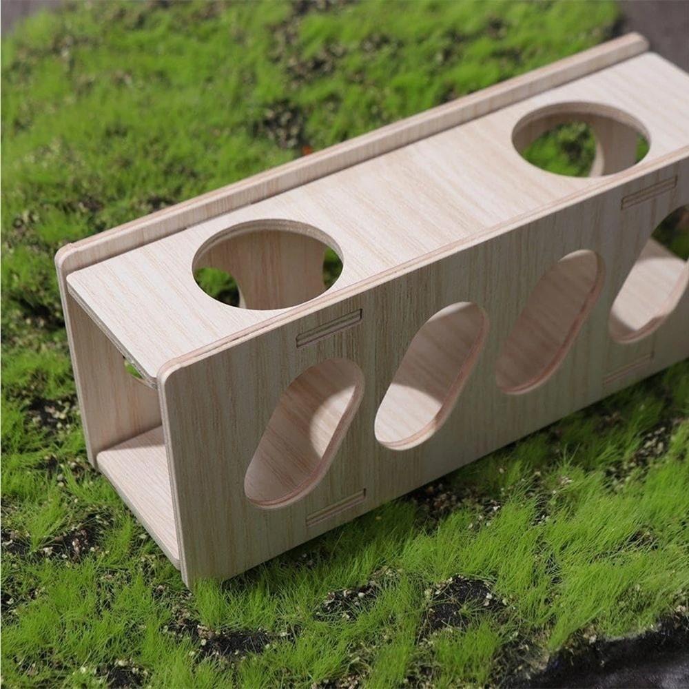 New Natural Wood Hamster Tunnel Durable Chewable Surface Escape Maze DIY Crafts Thickened Hamster Hideout Tube for Guinea Pigs