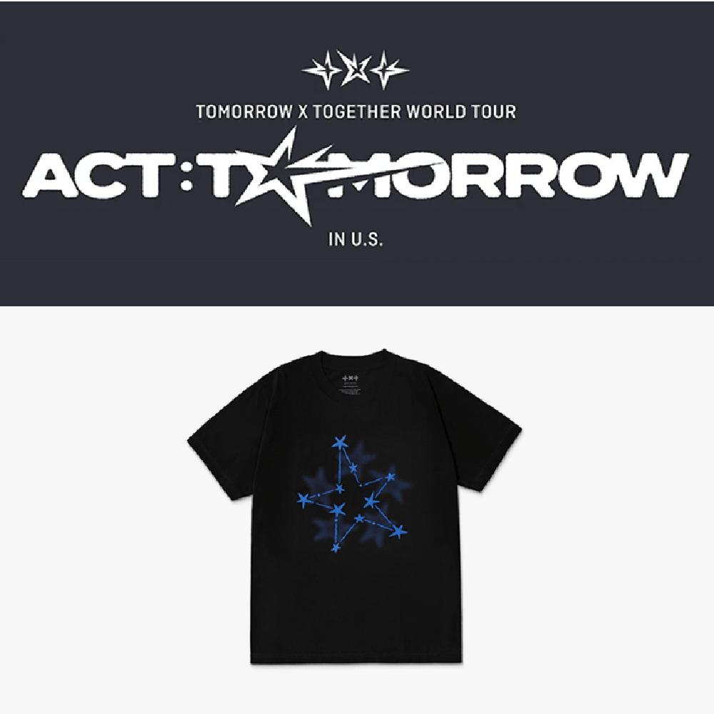 Предзаказ TXT World Tour ACT: ЗАВТРА футболка с коротким рукавом из маршрутного листа US Tour S/S M size