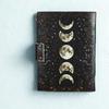 Vintage leather journal, Moon Phase Handmade Fat Leather Journal, Blank spell book of shadows, Sketchbook, Gifts For Him Her