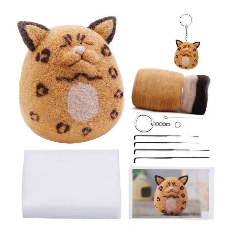 Wool Felt for Beginners DIY Needle Felting Kits Handmade Dolls Tool Art Crafts