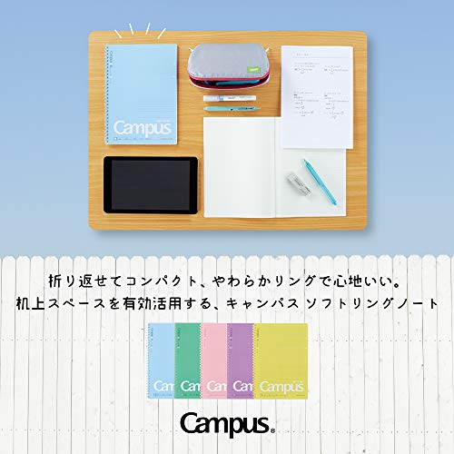 KOKUYO Campus Soft Ring Notebook Dot Ruled 50 Sheets A5 Blue Set of 2 S-S131BT-BX2SET
