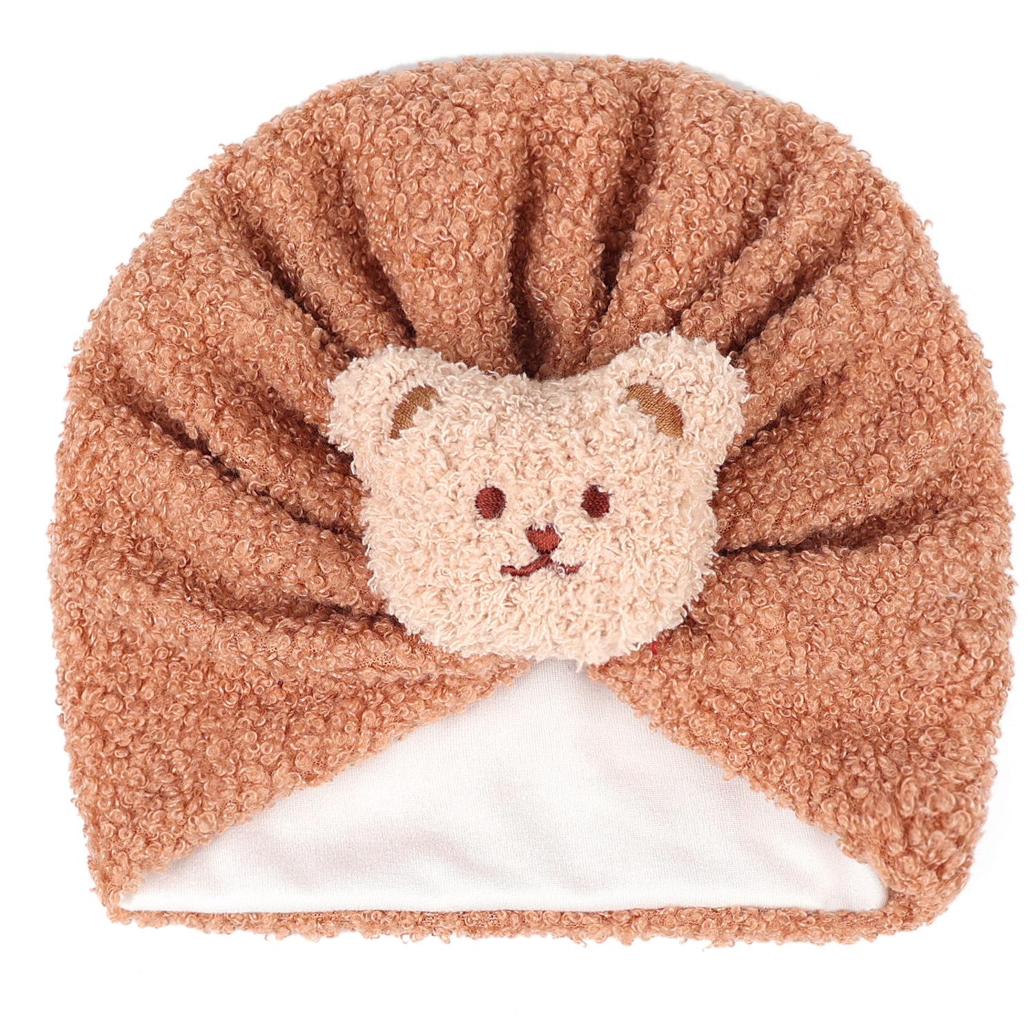 

Winter Thermal Baby Hat Boys Girls India Turban Hats Kids Toddler Topknotted Caps Beanies Ins Bear Headwraps Photography Props света кофе