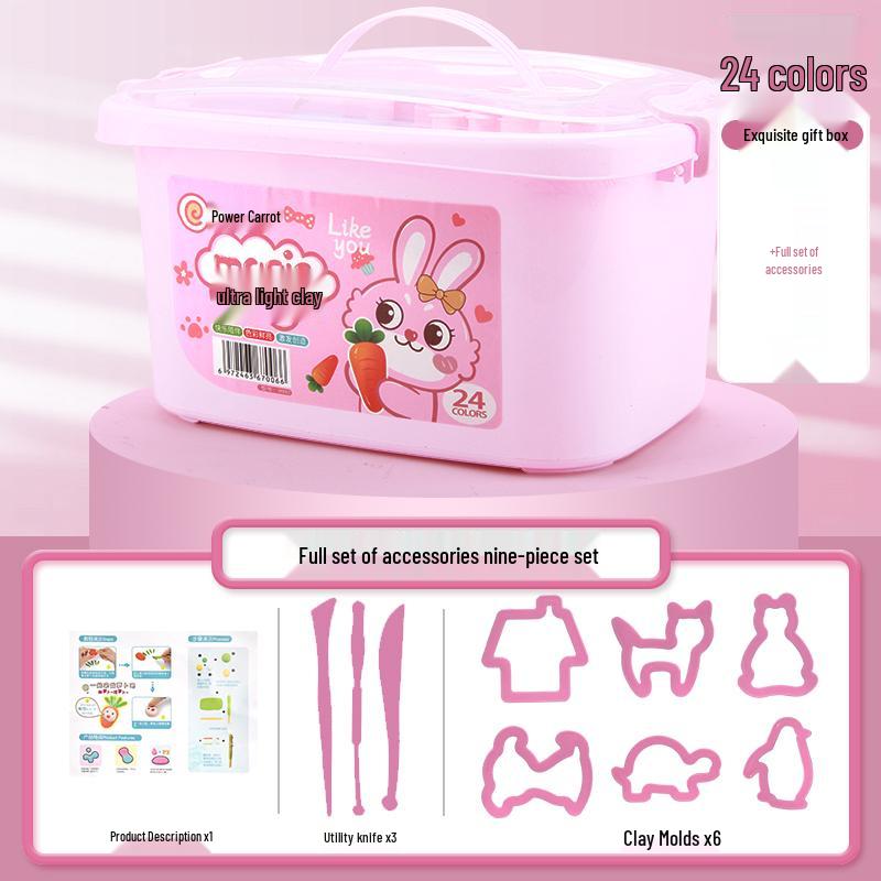 24-Color Large Pack White Clay Plasticine for Toddlers