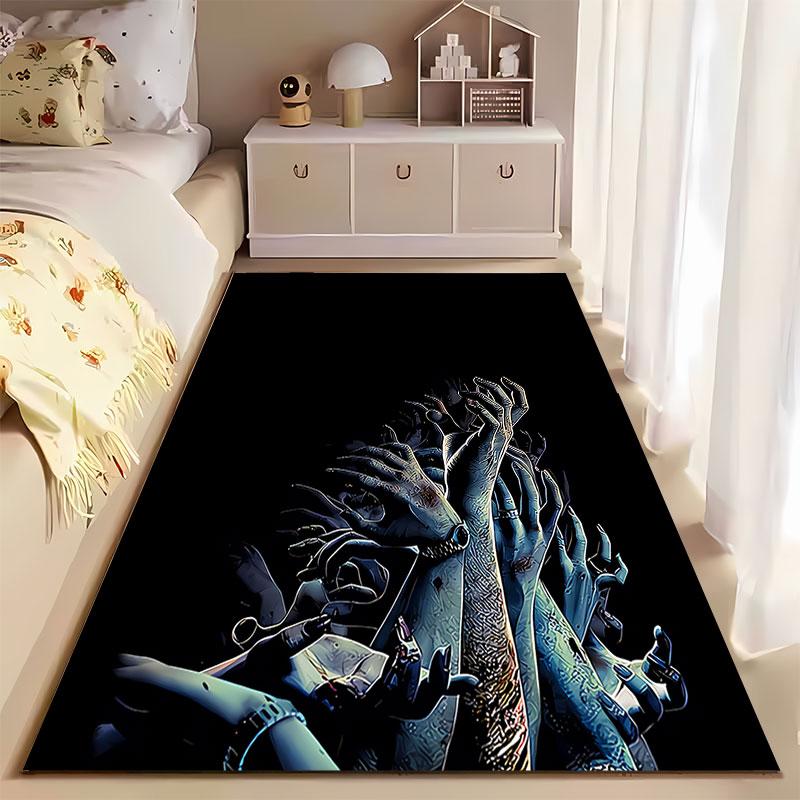 Creepy Hands Artwork Carpet Suitable As a Non-slip Mat for the Living Room or Bedroom Sofa