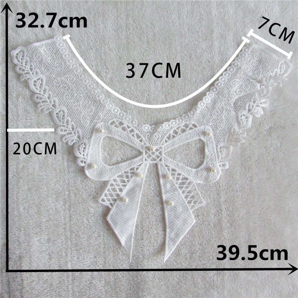 Lace Embroidery Milk Silk Imitation Pearl Decorative Collar for DIY Sewing Accessories
