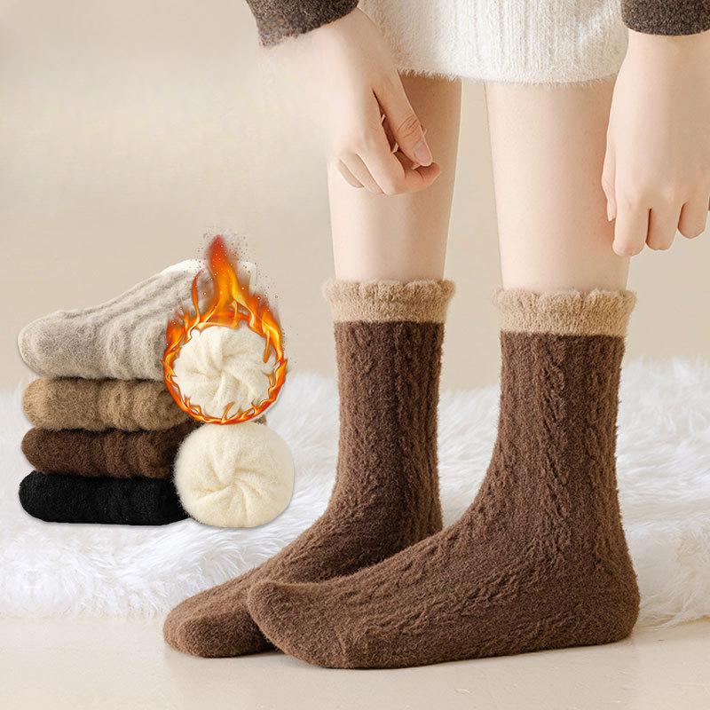 Australian Thick Fleece Socks for Women's Warmth, Fleece Thickening Mid-calf Socks, Winter Postpartum Socks, Autumn and Winter Trends After Childbirth