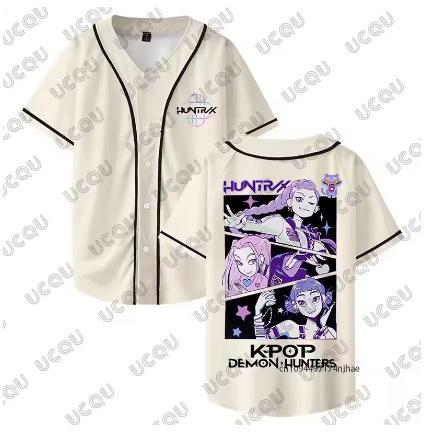 KPOP Demon Hunter Hunterix Printed Men s Short Sleeve Cardigan XXS