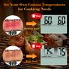 Professional Digital Kitchen Thermomete Cooking Meat Food Thermometers with Alam,Timer 304 Stainless Steel Probe for BBQ,Liquids