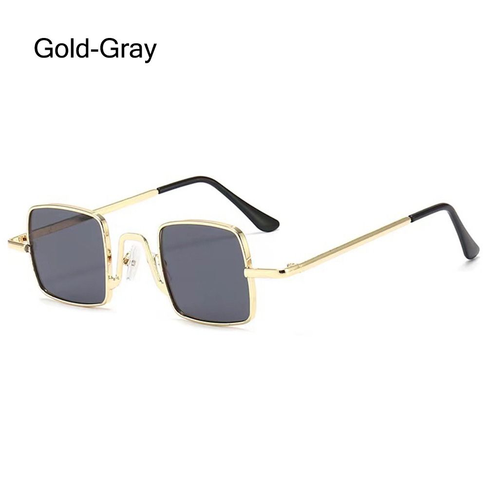 

Candy Color Square Sunglasses UV400 Hip Hop Shades Trendy 90s Glasses for Women & Men Gold-Gray