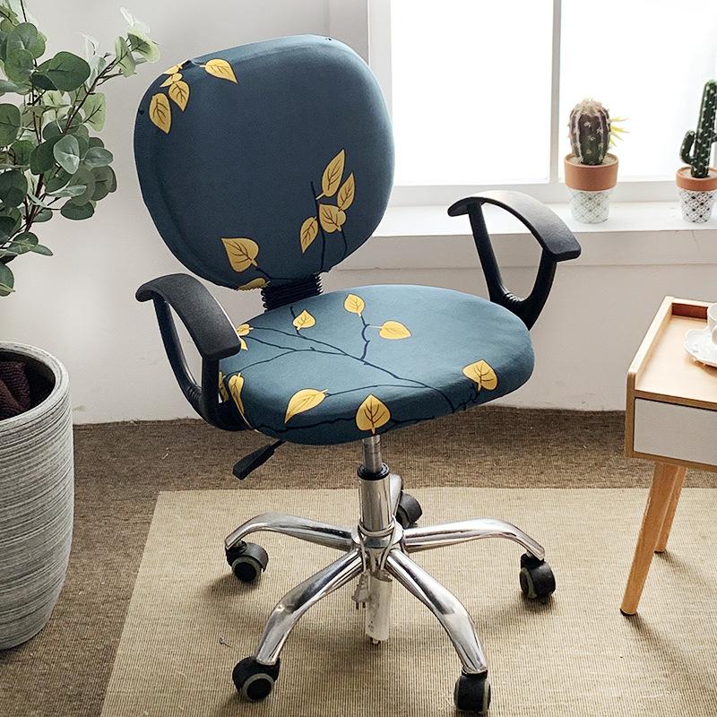 Husă pentru scaun de birou, îngroșată, jacquard, extensibilă, pentru scaun de birou, husă de protecție retractabilă pentru scaun pentru jocuri de birou, husă pentru scaun de birou