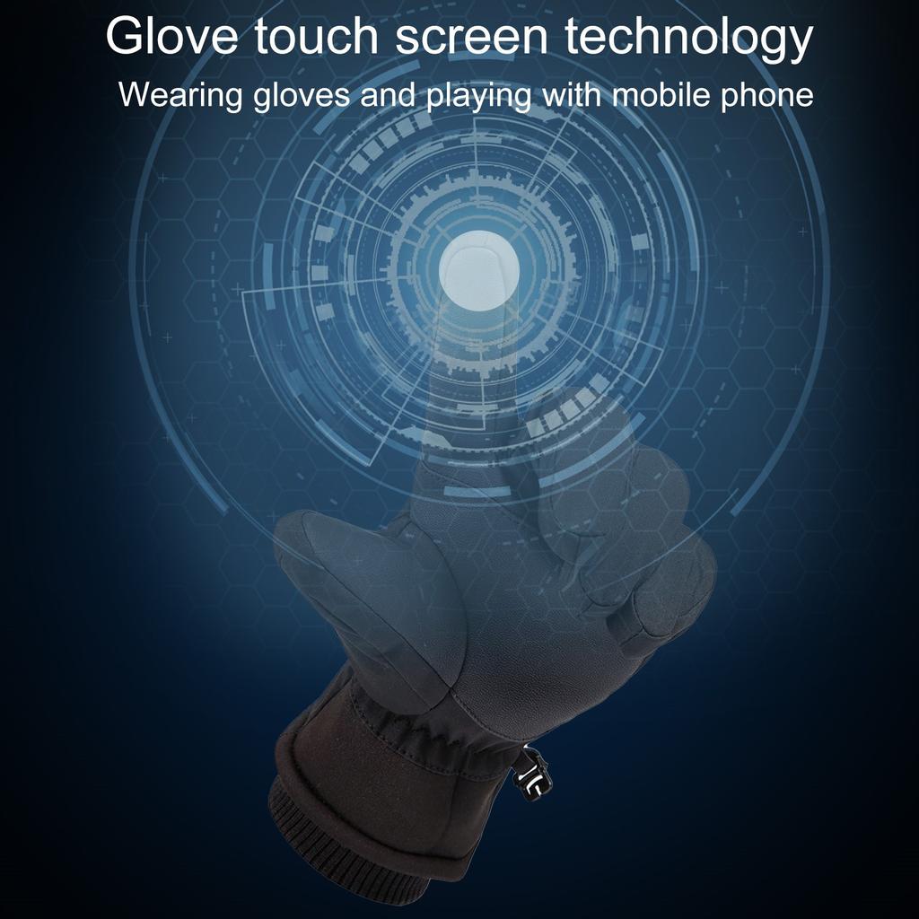 Winter Ski Gloves Waterproof Windproof Thermal Insulated Gloves with Adjustable Wrist Strap and Touchscreen Compatible Design for Outdoor Sports