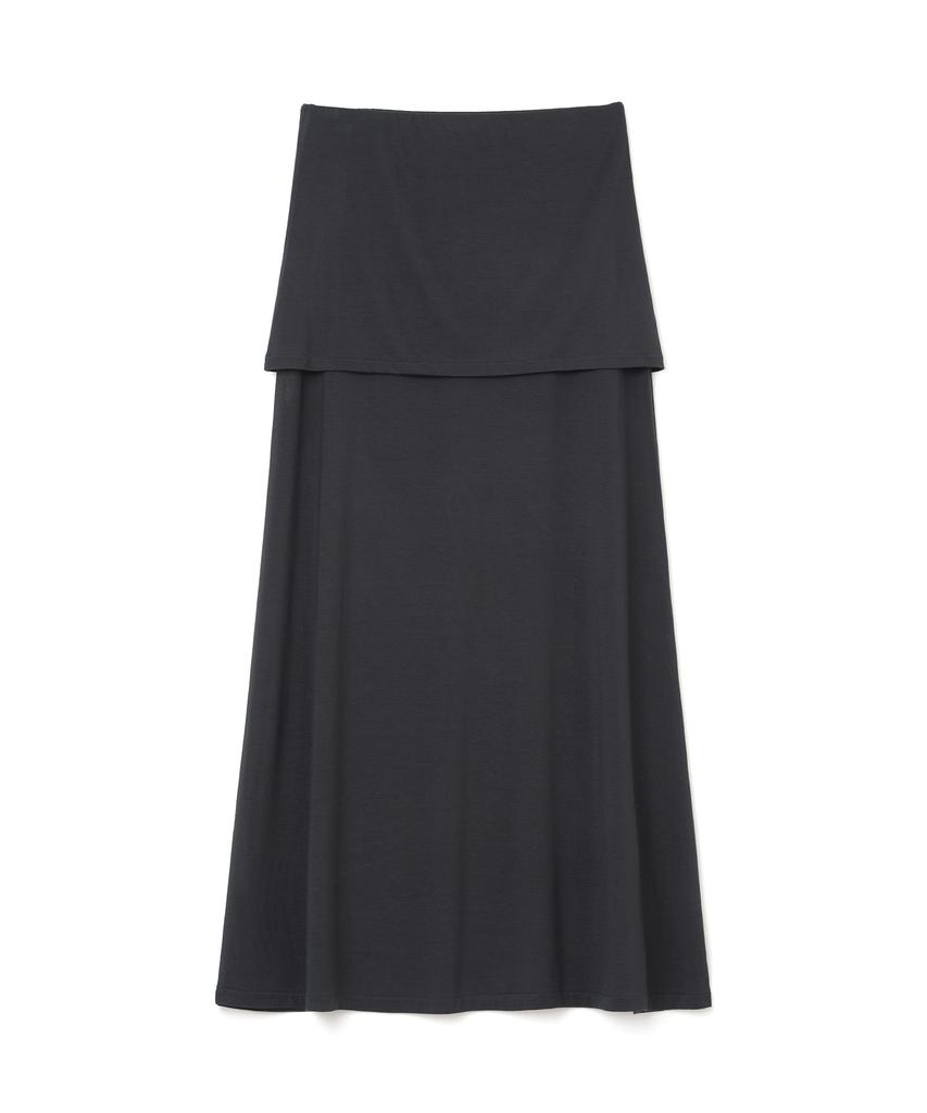 Milo Woman Folding Strap Maxi Skirt [Charcoal]