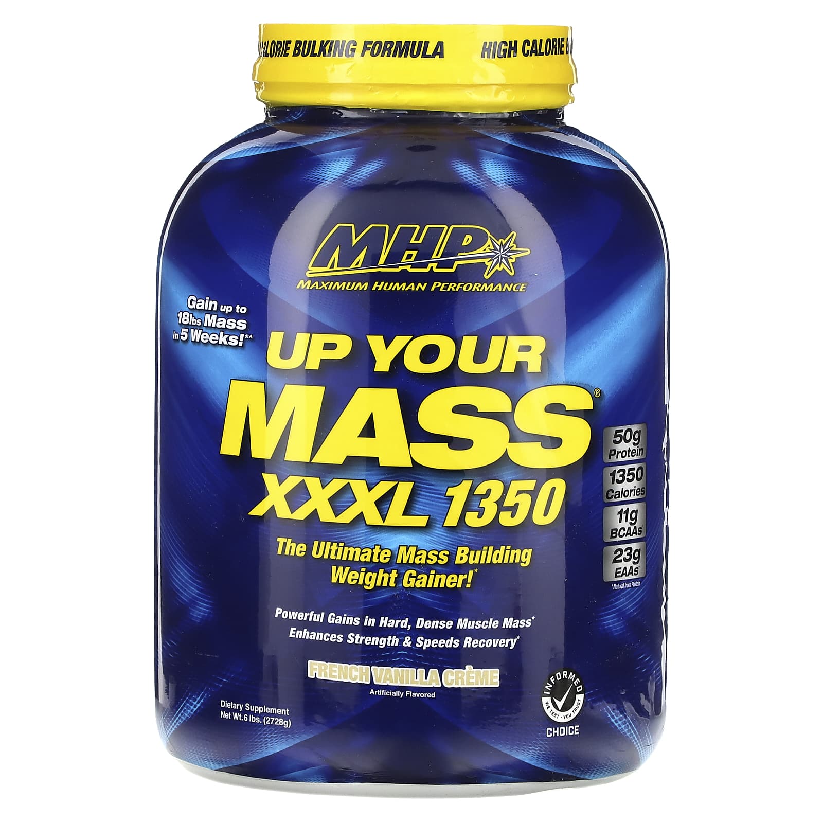 

MHP, Up Your Mass, XXXL 1350, French Vanilla Cream, 6 lbs (2,7280 g)