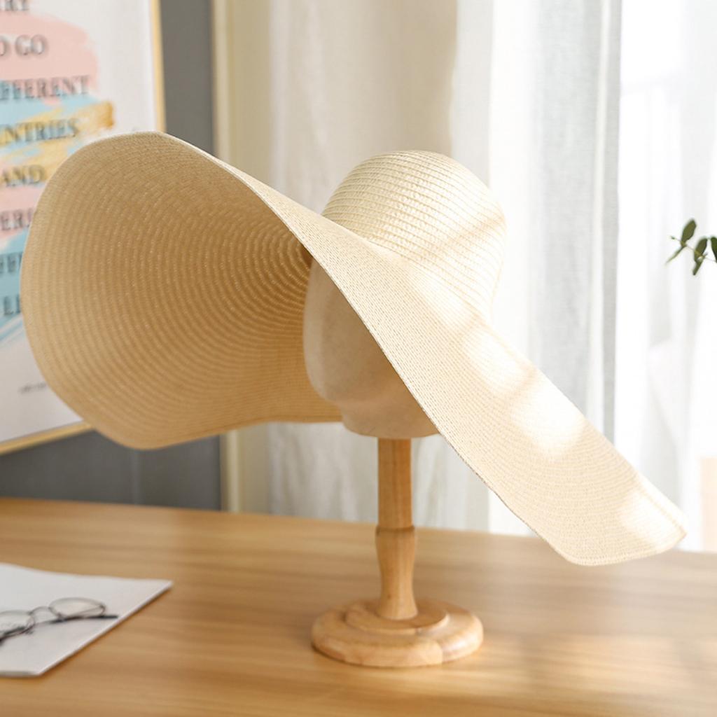 (Projector)Women's Leisure Big Edge Dome Holiday Foldable Sunshade Beach Hat