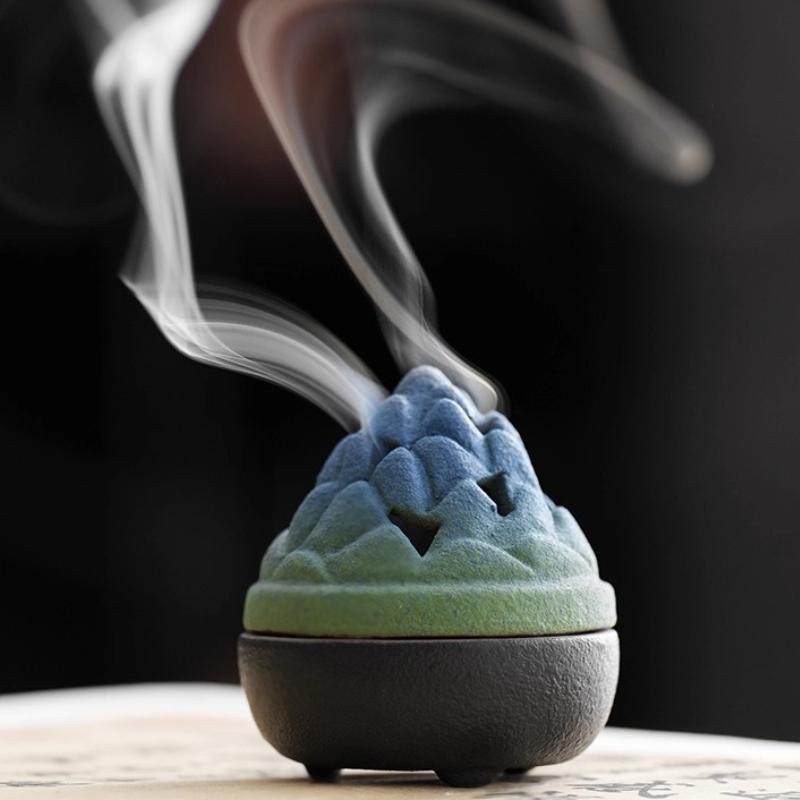 Incense Burner Sticky Powder Burner Household Indoor Sandalwood Small Incense Burner Zen Ceramic Tea Room Aromatherapy Burner