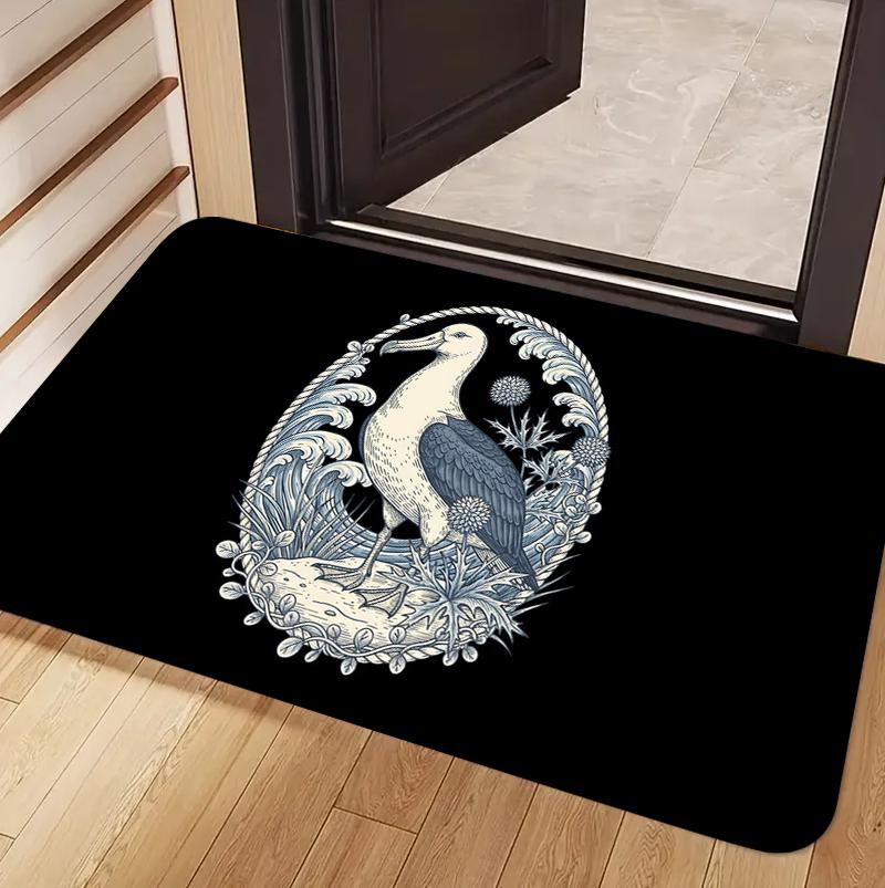 Modern Simple Retro Coastal Seabird Doormat Non-Slip Wear-Resistant Dustproof Decorative For Entrance Door Rectangle Available