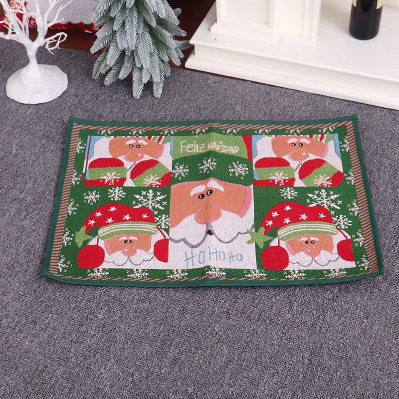Christmas Decorations Rubber Knit Floor Mat Foot Mat Christmas Door Mat