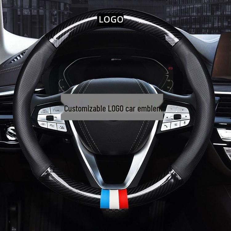 Universal Non-Slip Carbon Fiber Steering Wheel Cover - Ultra-Thin, All-Season Sports Edition