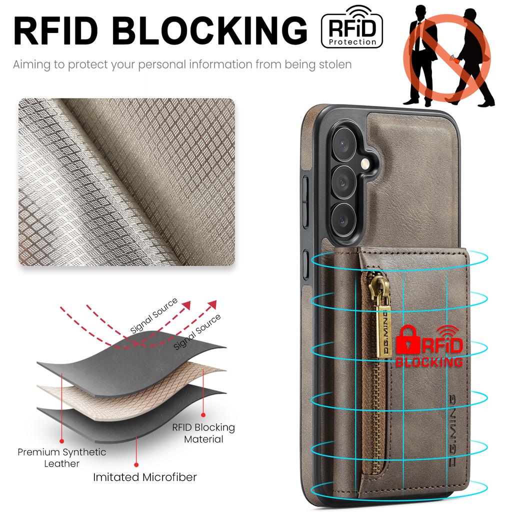 DG.MING M5 Series For Samsung Galaxy S26 Case Detachable Magnetic Leather Phone Cover with Card Slots