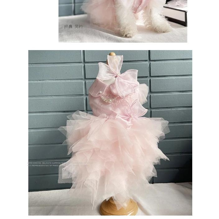 Handmade Pink Pet Princess Dress Small Dog Dress Pet Teddy Original Wedding Solid Colour Skirt Fashionable Dog Clothes Product
