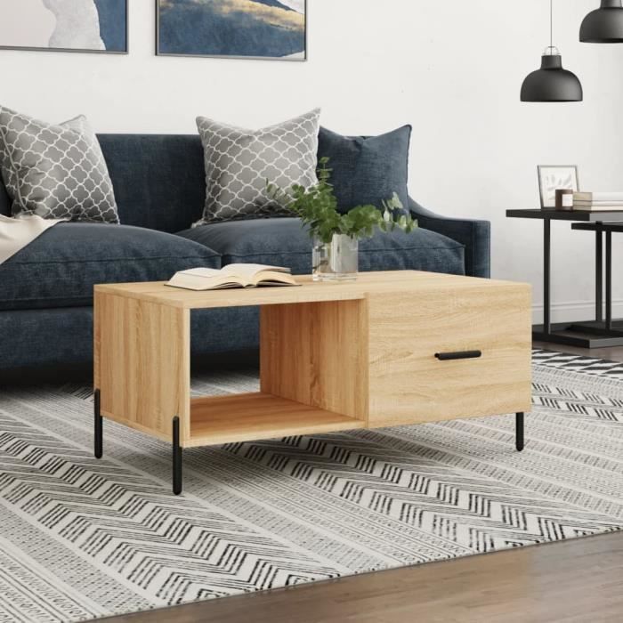 VidaXL Table basse chêne sonoma 90x50x40 cm bois d'ingénierie 829223