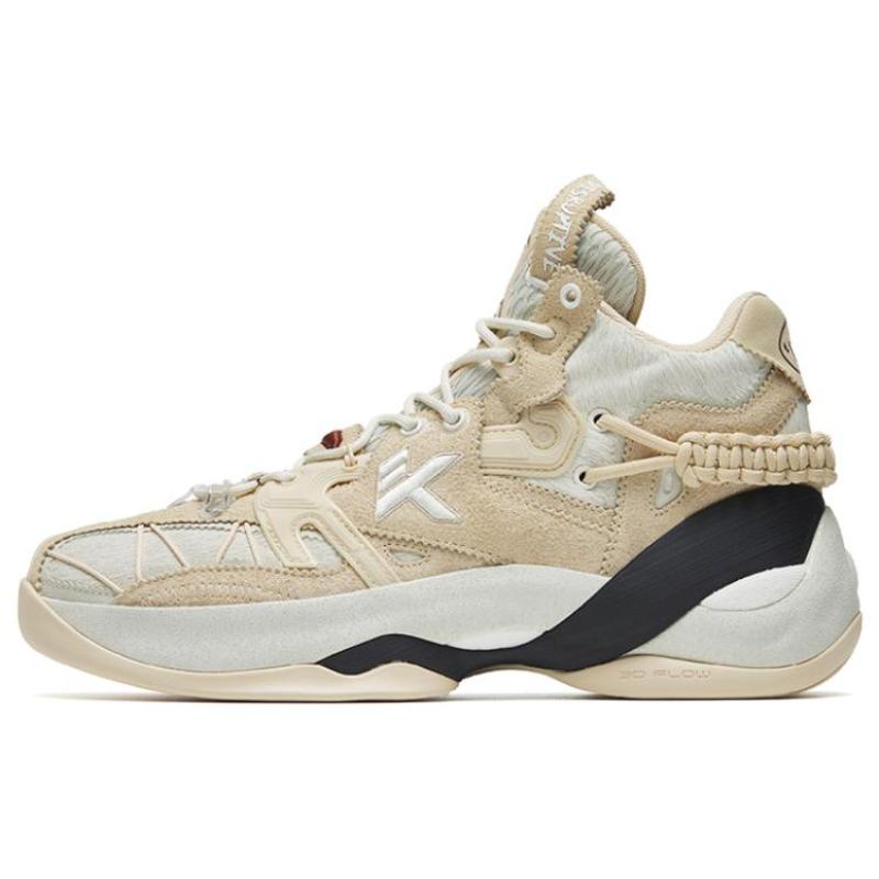 

Anta KT7 KT 7 Anti-Slip Wear-Resistant High-Top Performance Basketball Shoes Beige Destroy Version Golden Hair Sneakers 112241115-1 44.5