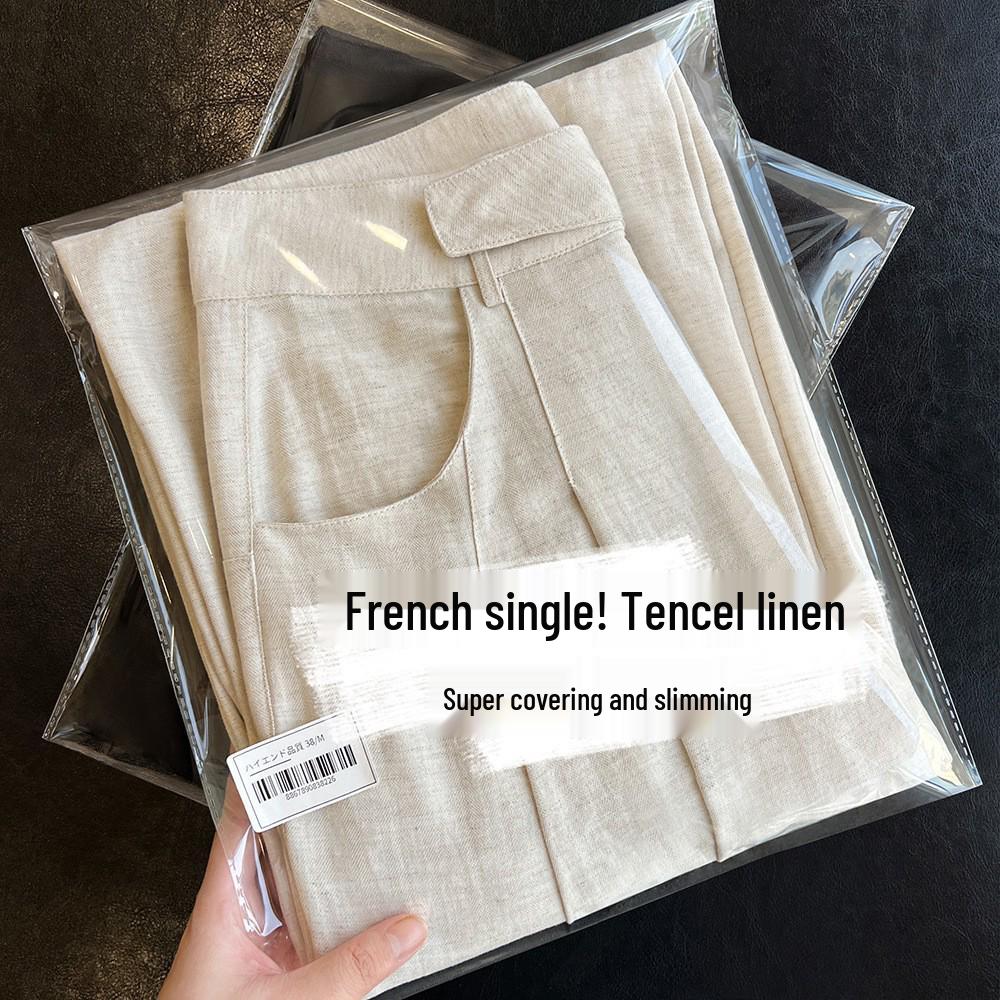 

Women s Tencel Linen Wide-Leg Pants: Casual, Floor-Length, Straight Cut for a Longer-Leg Look, with Sun Protection S