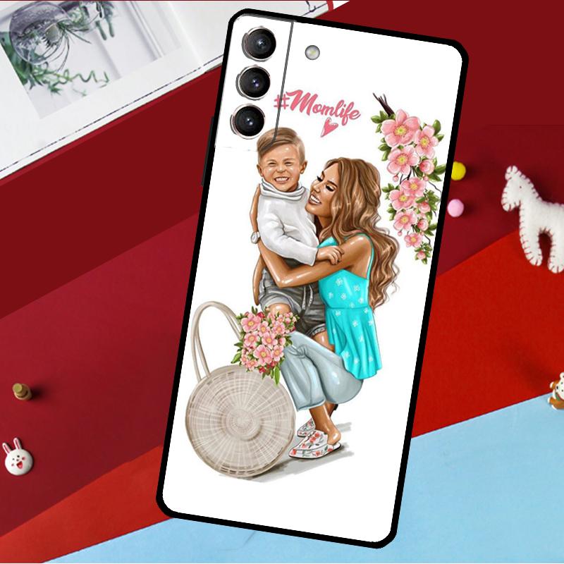 SUPER MOM MUTTER MAMA SÜSSES BABY Hülle Für Samsung Galaxy S25 S24 S22 S23 Ultra Plus S20 S21 FE S9 S10 S25 FE Handyhülle