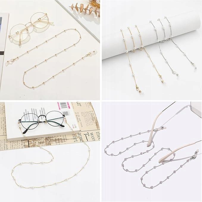 nuluxi Set of 4 Women's Glasses Chains Gold/Silver