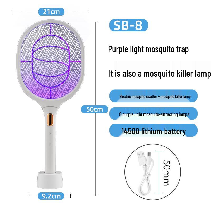 Rechargeable Folding Electric Mosquito & Fly Swatter with Powerful Lithium Battery