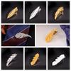 Titanium Steel Leaves Tie Clip Simple Necktie Buckle Fashion Feather Tie Pin  Suit Accessories