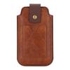 Pánské pouzdro na telefon z PU kůže Retro Univerzální pouzdro Ledvinka Pouzdro s klipem na opasek Kroužkem a karabinou pro venkovní použití Hnědé