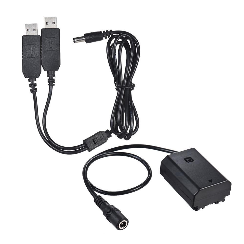 NP-FZ100 DC Coupler Dual USB Adapter Dummy Battery for Sony A7III A9 A7RIII A7SIII