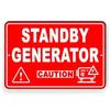 Vintage Tin Sign Standby Generator Caution Safety Scrollwork Metal Decor