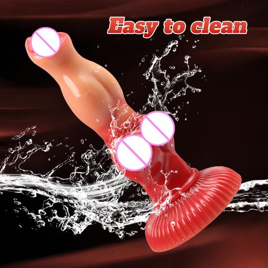 Realistic Dog Dildo for Women, Soft Silicone Fake Phallus with Unique Texture, Waterproof Manual Adult Toy for Solo