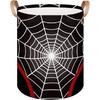 Large Laundry Hamper Basket Red Spider Web Round Collapsible Storage Organizer Bin for Kids, Boys, Nursery, Closet, Bedroom, Playroom, Toys, Dirty