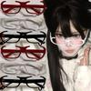 Y2K Crying Tears Half Frame Glasses For Men Women Spice Girl Anime Cosplay Hip Hop Funny Retro Eyeglass Subculture Accessory