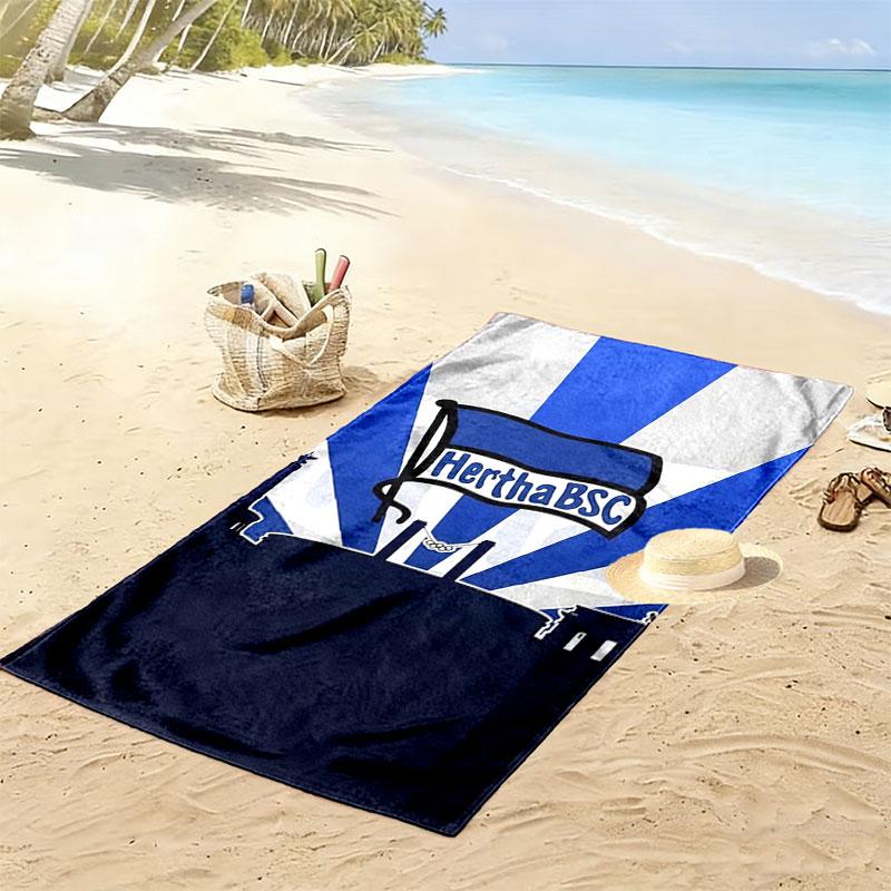 Hertha BSC Print Beach Towel, Large Soft Quick Dry Towel for Beach Camping Swimming