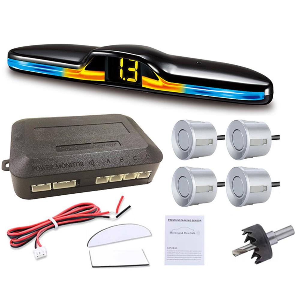 

Комплект датчиков парковки с несколькими радарами, светодиодная подсветка, система отображения информации, помощник по резервному копированию, 4 датчика