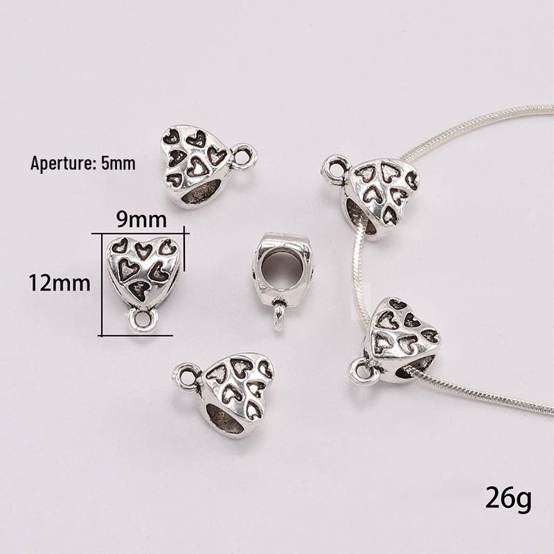 Retro Alloy Bracelet Buckle: Large Hole Three-Way Bead for DIY Necklace Pendant Jewelry