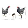 3pcs Chicken Ornaments Yard Art Decor For Backyard Rooster Animals Stakes Animals Sculptures Garden Decoration