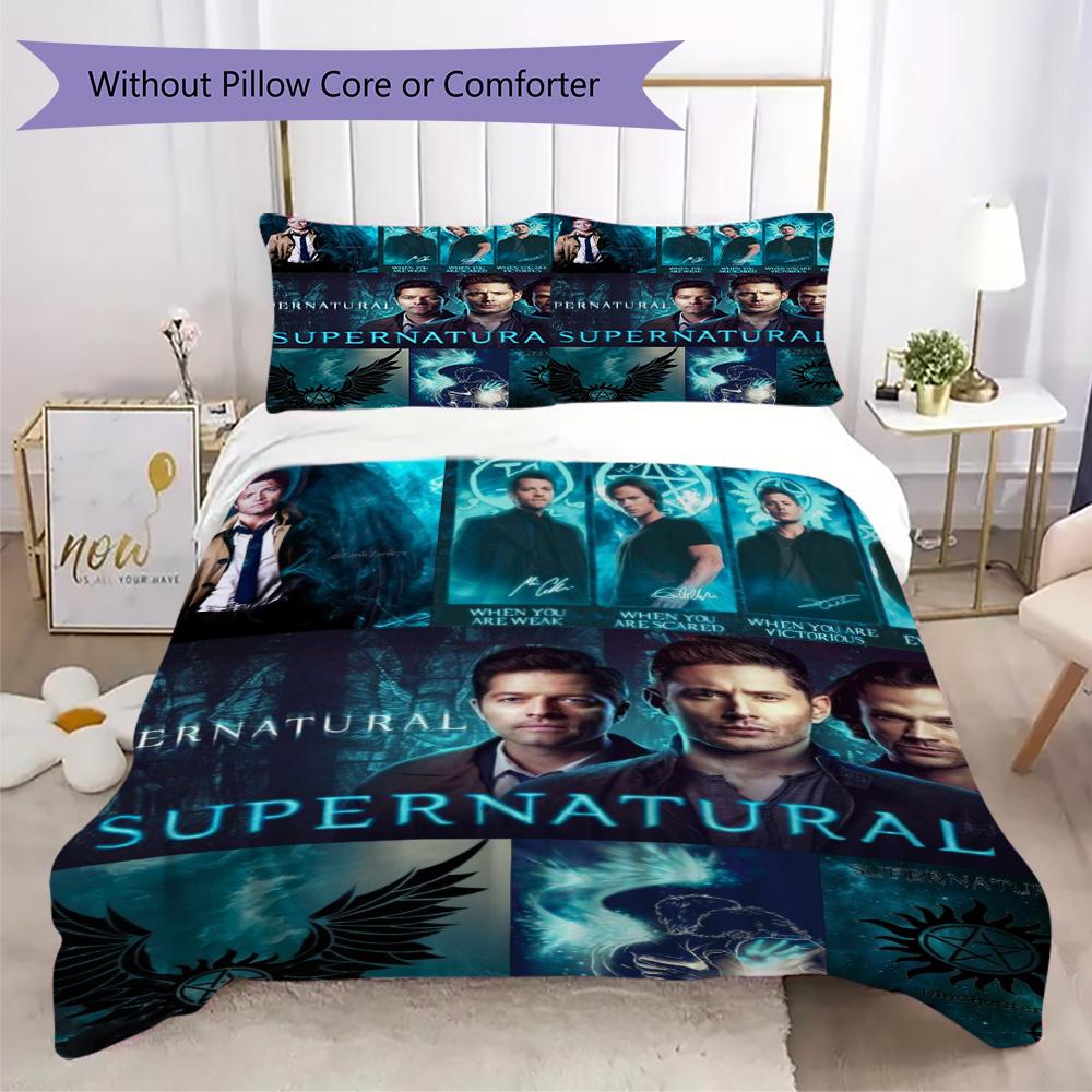 Supernatural Tv Show Character Collage Bedding Without Core 1 Duvet Cover 2 Pillowcase Without Core Bedding Set Duvet Cover And Pillowcase