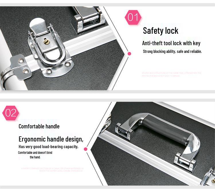 Lockable Multi-Layer Makeup Trolley Case for Nail Art & Beauty