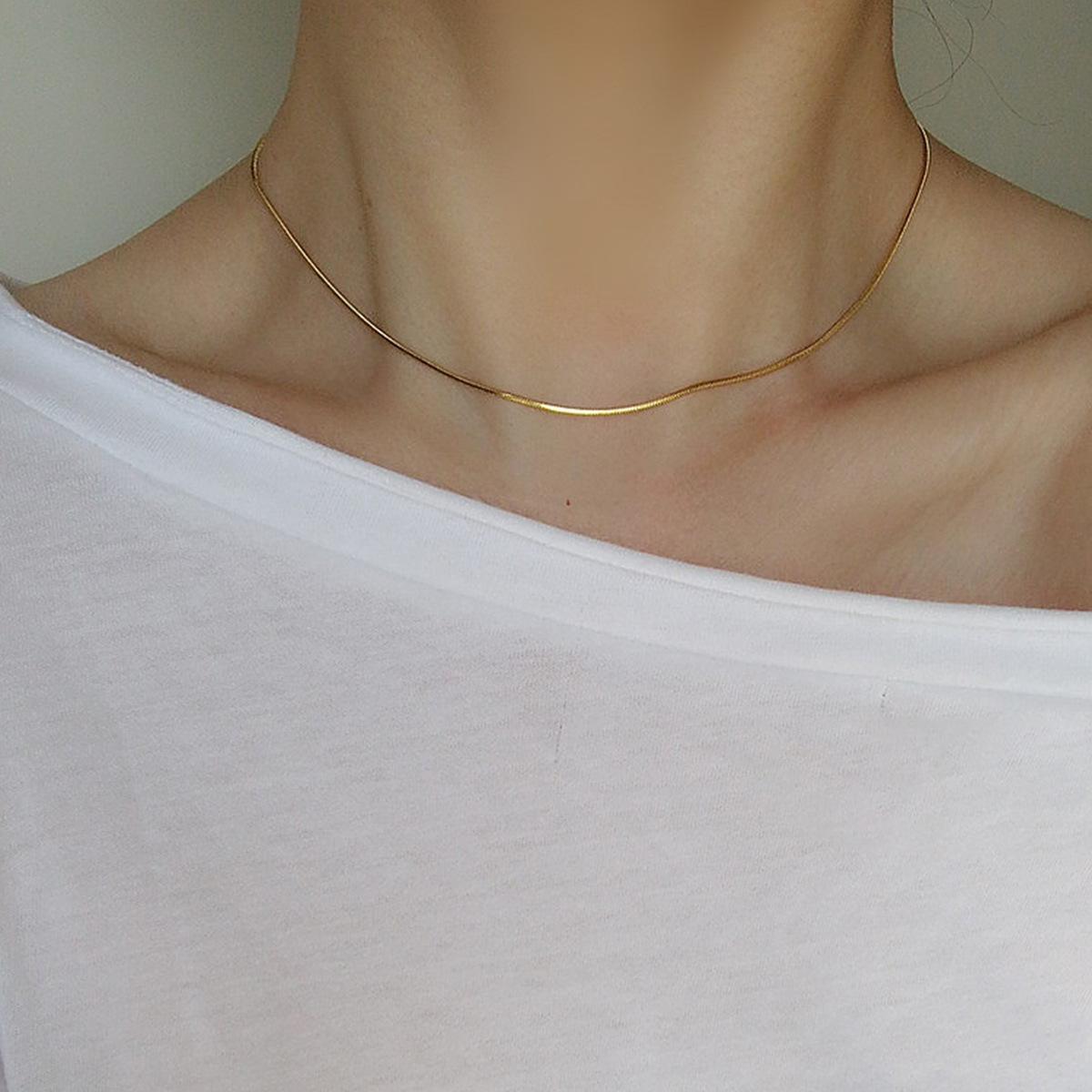 

Серебряная цепочка-змейка 925 пробы, 1 мм, 16–30 дюймов, Женские модные ювелирные изделия в подарок на Рождественскую вечеринку 40cm