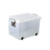 Tenma (Tenma) Portable Garment Case with Casters, Made In Japan, In-Lock, Sturdy Clear Storage Case with Lid, Clear, 350M Half, 39cm Wide X 55cm Deep
