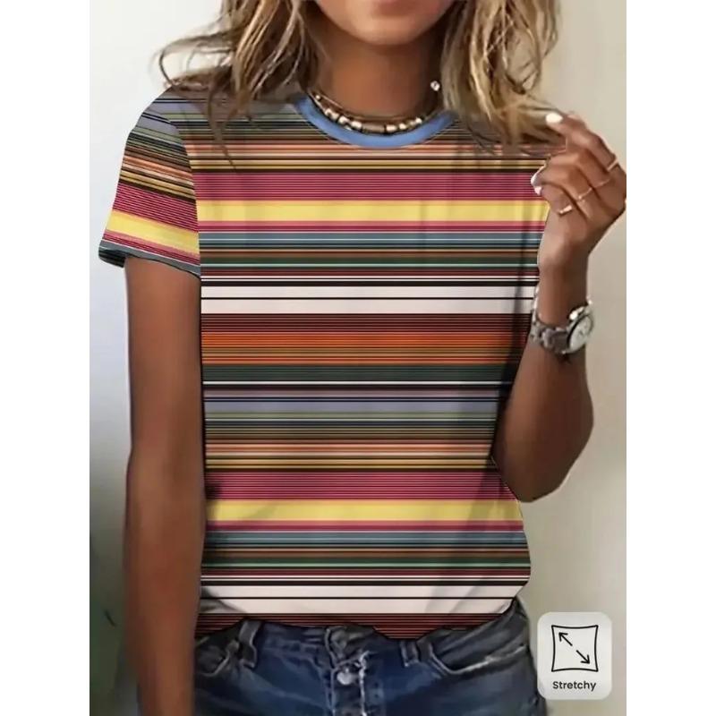 3D Printed Summer Women's T-Shirt Fashion Breathable Versatile Trend