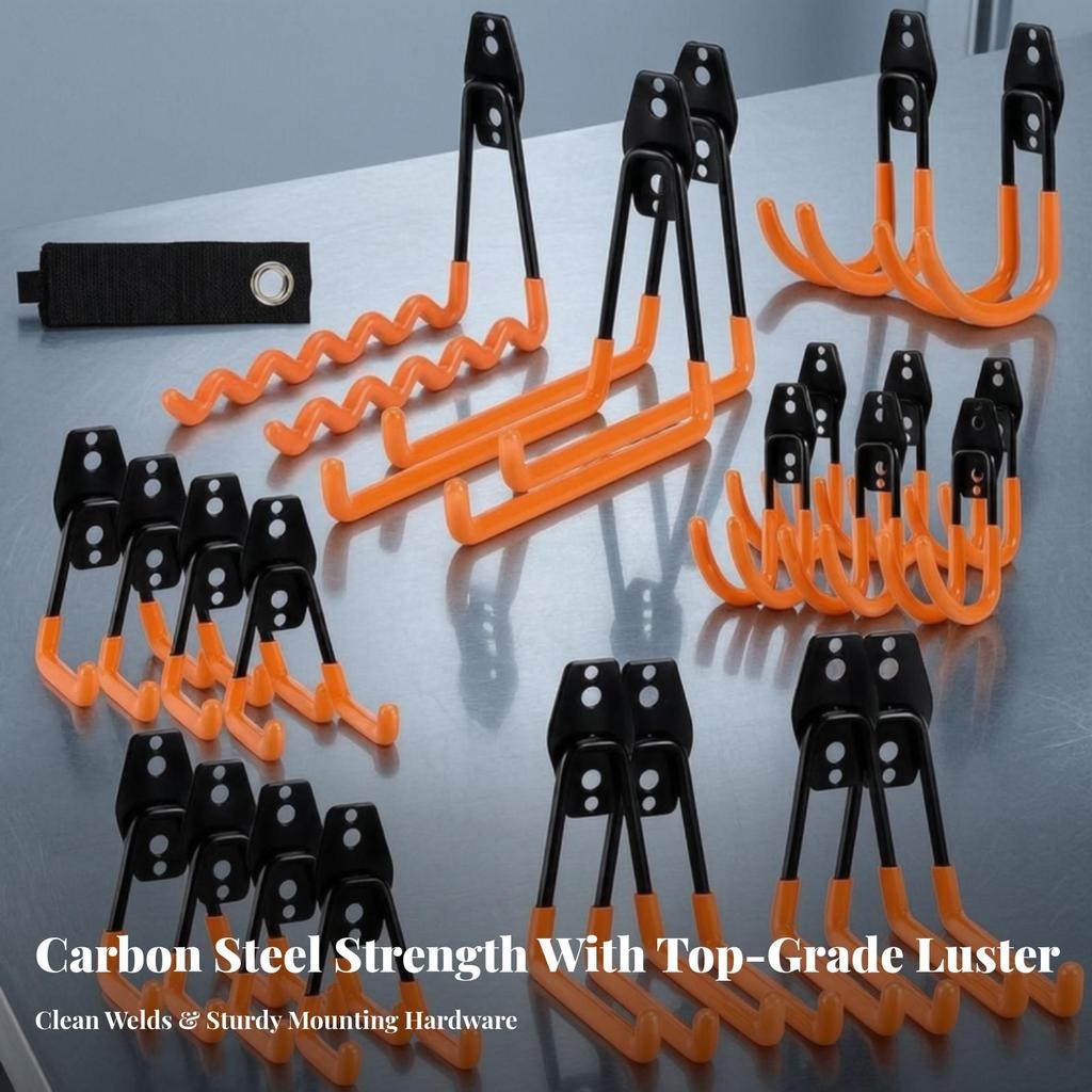 24 Pieces Steel Tool Hooks Long-Lasting for Workshop, Gardeners