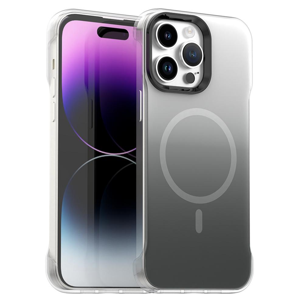 For iPhone 14 Pro Max Magnetic Case Gradient Design Borderless IMD TPU+PC+PET Phone Cover