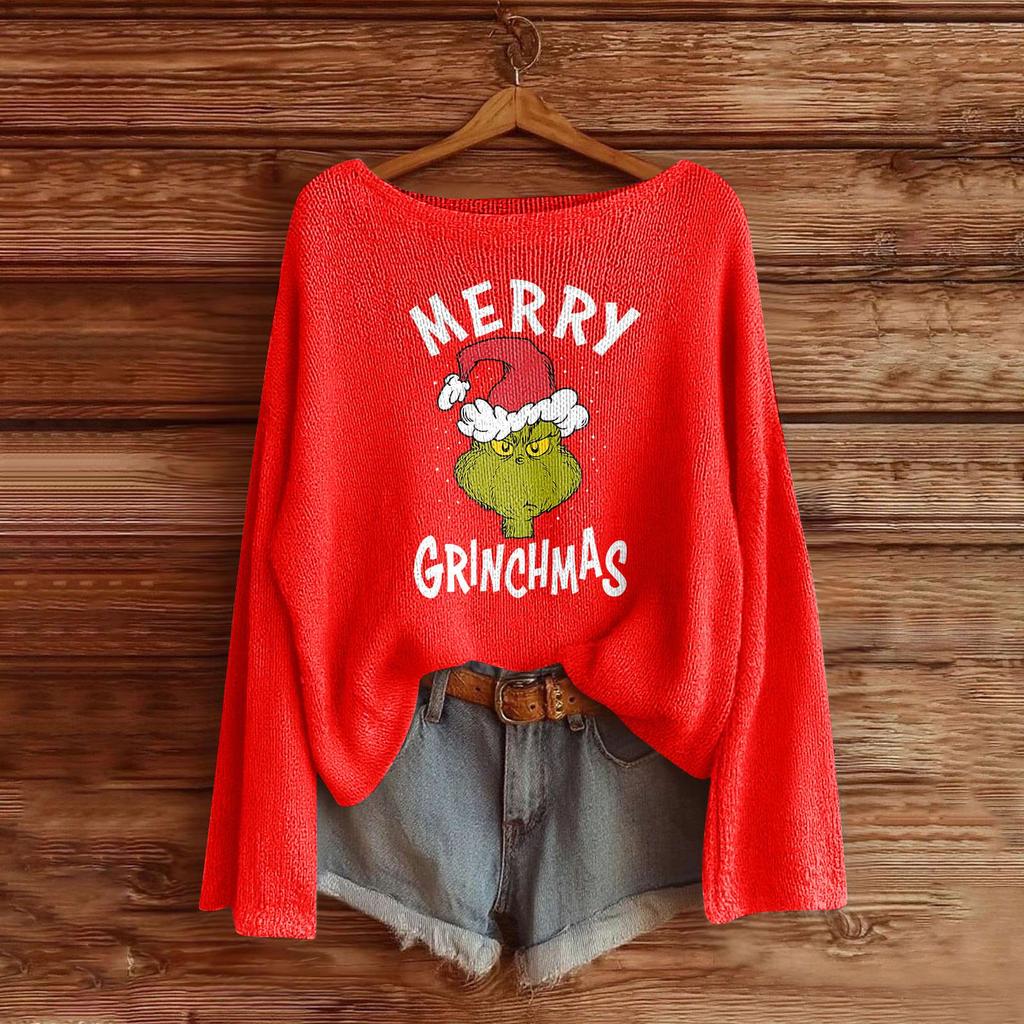 Women's Fashion Long Sleeve Christmas Snowman Snowflake Print Jacket Cardigan